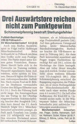 11.12.2004 VfB 09 Pößneck II vs. SV 1924 Mbdf